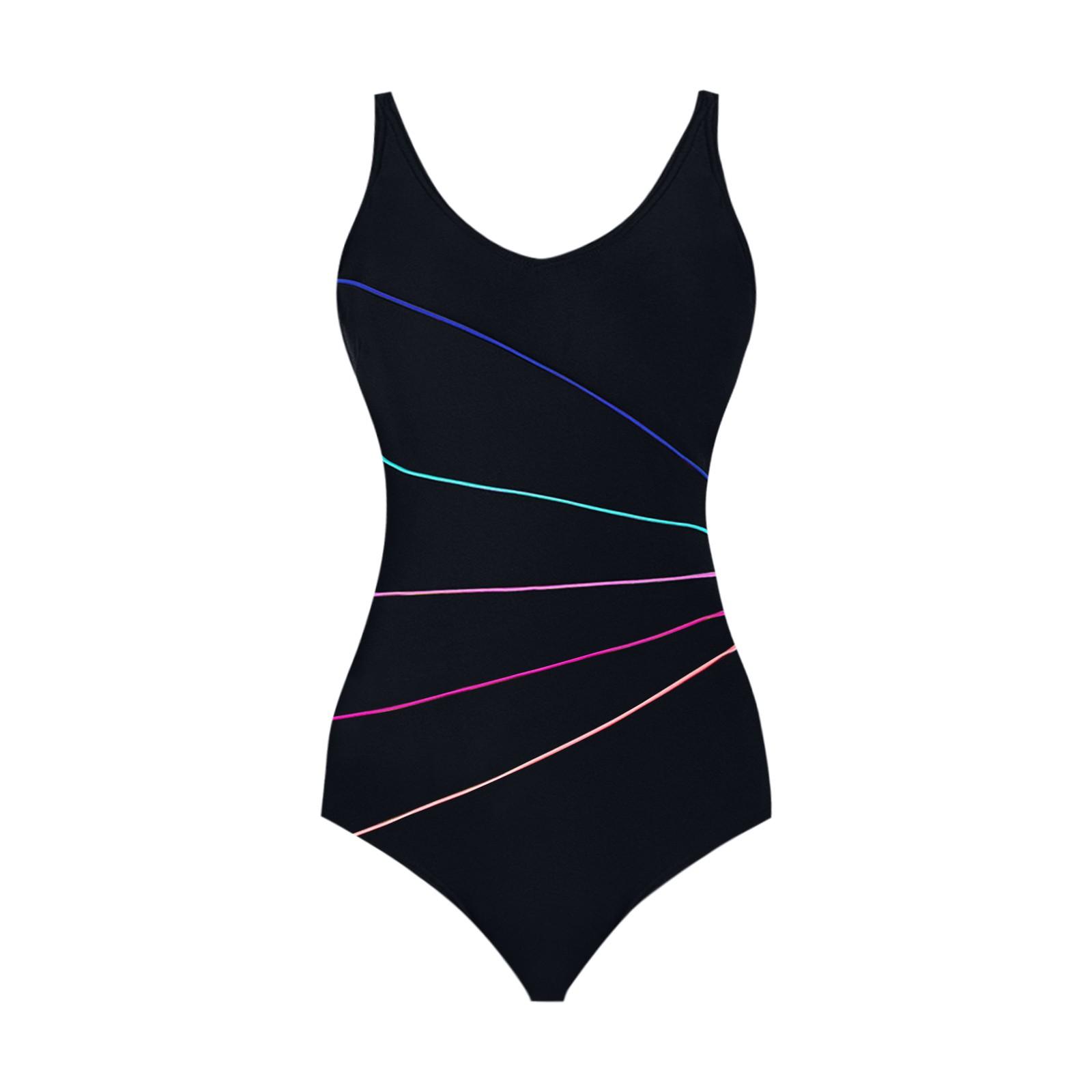 

Купальники Color Curve Printed, эластичные, облегающие, с V-образным вырезом, пуш-ап, цельный купальник, пляжный купальник, высокие стринги, бикини XL чёрный