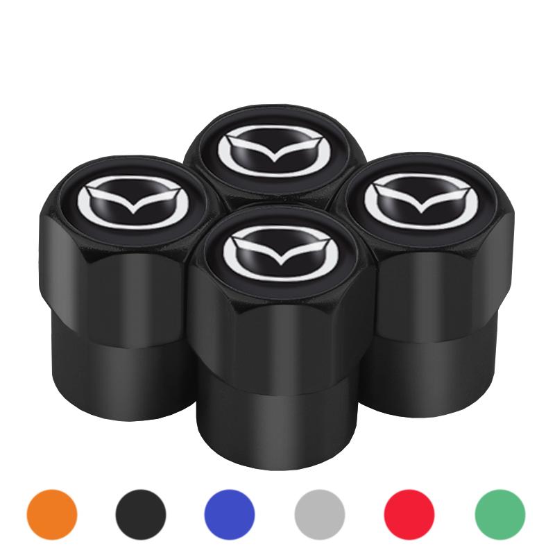 4pcs Car Wheel Tire Valve Caps Stem Case With Logo Auto Styling For Mazda 2 3 6 5 Axela Atenza CX 5 323 CX3 Emblems Accessories FF26