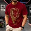 2026 New Pure Cotton Tshirt With Golden Majestic Lion Print Light Luxury Casual Trendy Wear