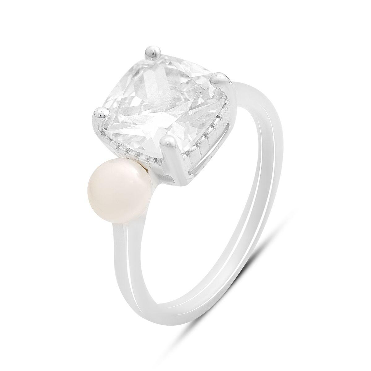 

Silver ring with natural pearl, cubic zirconia, item weight 3.76 g (2207696) 17 білий
