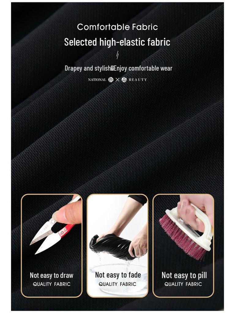 Dámské jarní 2025 high-endové slim fit kalhoty s vysokým pasem, elastickým pasem a zipem, pro volný čas