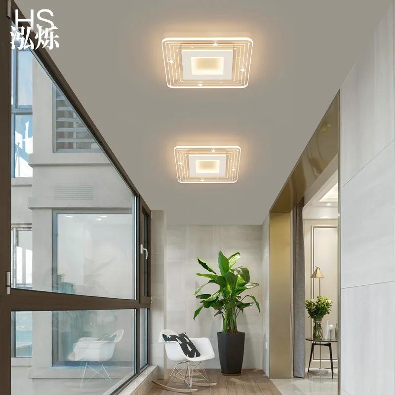 Nowoczesna lampa sufitowa LED do sypialni, przedpokoju, korytarza, wejścia, garderoby, balkonu, wewnętrzna akrylowa oprawa oświetleniowa, żyrandol