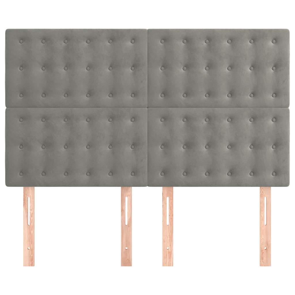 vidaXL Kopfteil Hellgrau 144x5x118/128 cm Samt