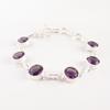 Natural Amethyst Gemstone 925 Sterling Silver Jewelry Handmade Stylish Bracelet RB-14-4