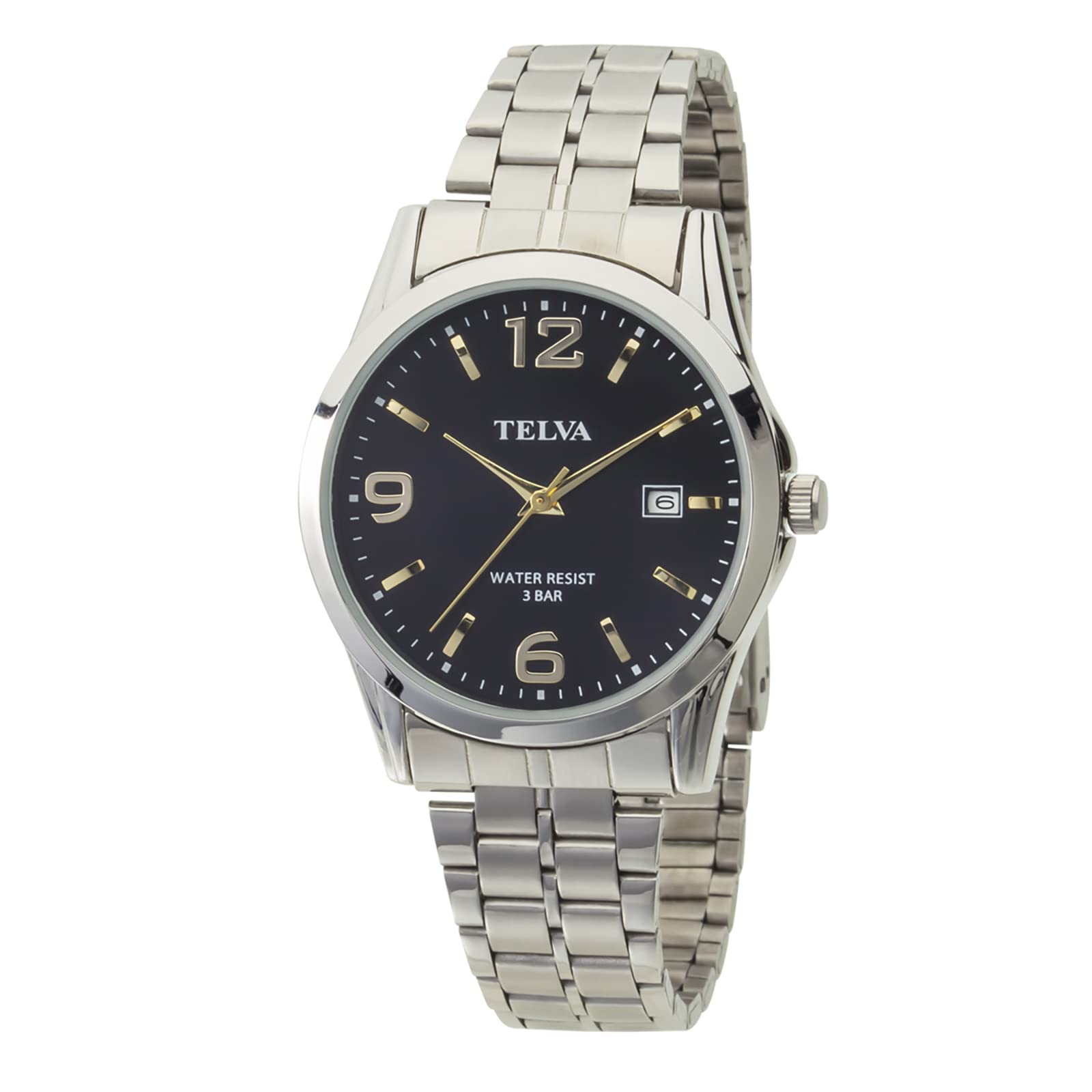 

[Clefa] Wristwatch, Analog Watch, Black, Thin, Waterproof, Date, Metal Band, 189905, Men s, Silver