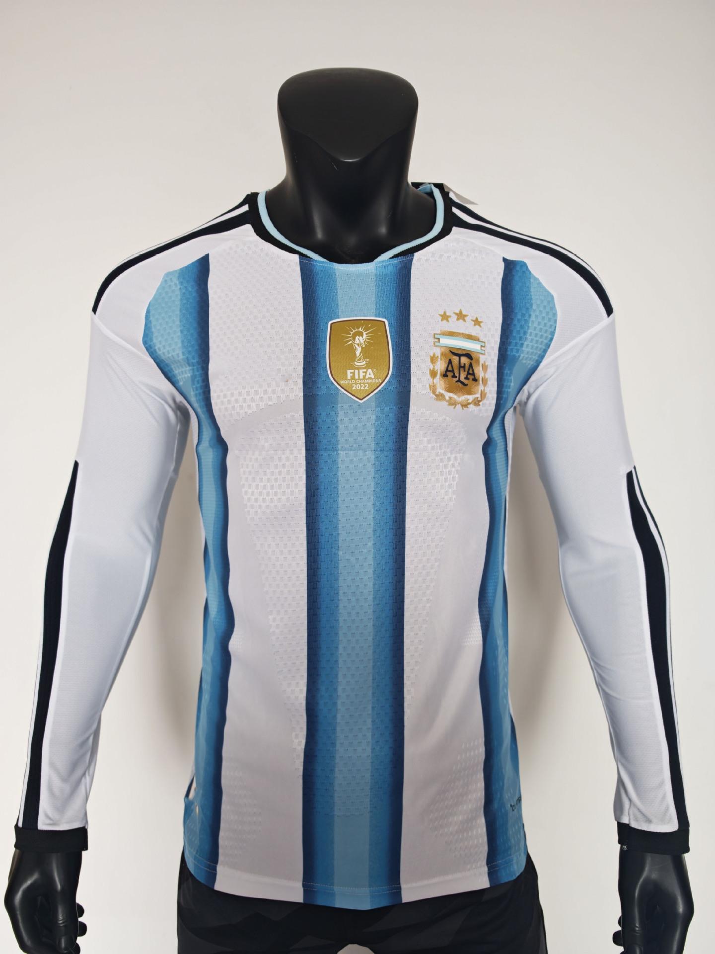 National Team Long-Sleeved Football Jersey Germany Argentina England Brazil Belgium Player Version Football Jersey S
