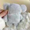 Yousheng Plush Blue Elephant Earphone Case for Airpods 3D Cartoon Fur Animal Headphone Cover for Women Girls