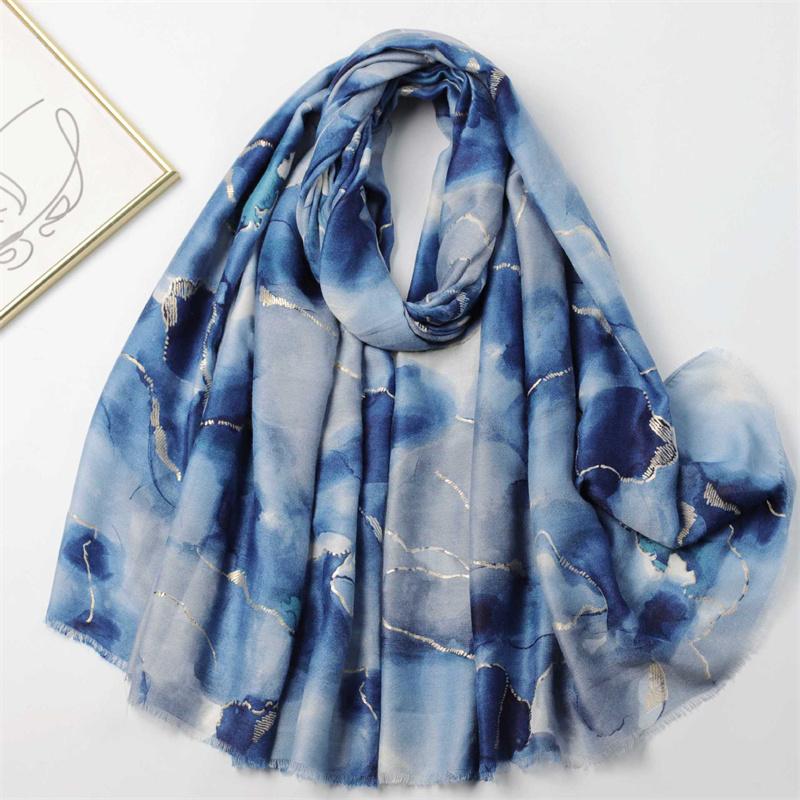 Winter Lurex Glitter Abstract Drawing Fringe Viscose Shawl Scarf High Quality Wrap Pashmina Stole Bufandas Muslim Hijab 180*90Cm