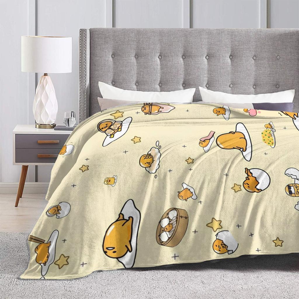 Lazy Egg Gudetama  Blanket Cute Cartoon Fleece Funny Breathable Throw Blankets for Bedding Lounge Textile Decor,