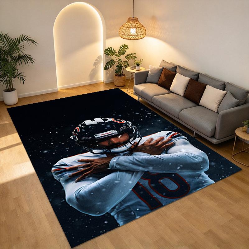 Football Player Living Room Nonslip Area Rug Soft Carpet For Bedroom Game Playroom Sofa Office Home Decor Doormat Christmas Gift C10244