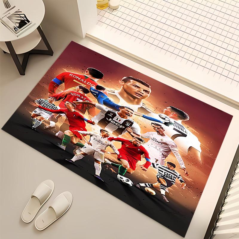 1pc Cristiano Ronaldo Print Area Rug - Soft, Washable Non-Slip Indoor Mat, Living Room, Home Office Decorative Rug,Office Decorative