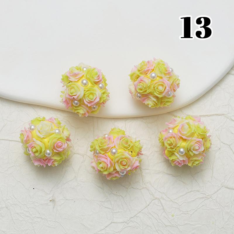 2Cm 10Pcs Charm Rose Polymer Clay Colorful Lover Acrylic Beads for Jewelry Making Diy Necklace Bracelets Earring Accessories New