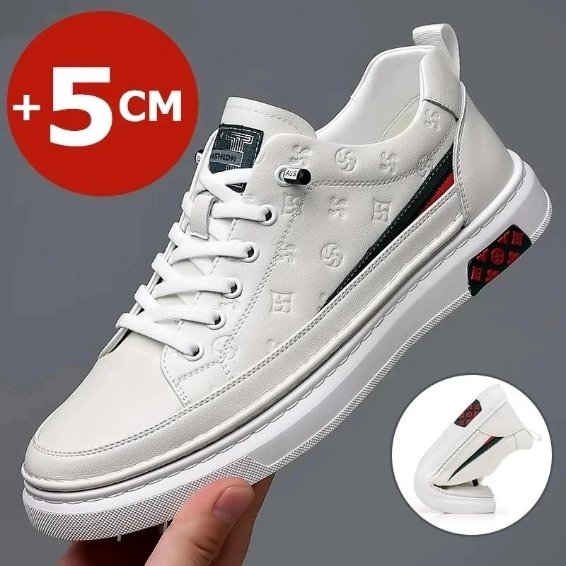 New Spring New Shoes for Men Genuine Leather Casual Shoes Leisure Flats Skateboard Shoes Cow Leather Youth Lace-up Sneakers