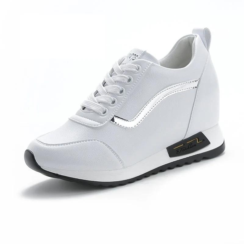 Microfiber Leather Women Casual Shoes 7cm Platform Wedge Women Fashion Sneakers Winter Autumn Air Mesh Women Summer Shoes