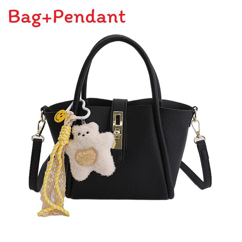 Urban Style Pu Water Bucket Handbag With Inner Zipper And Phone Pocket