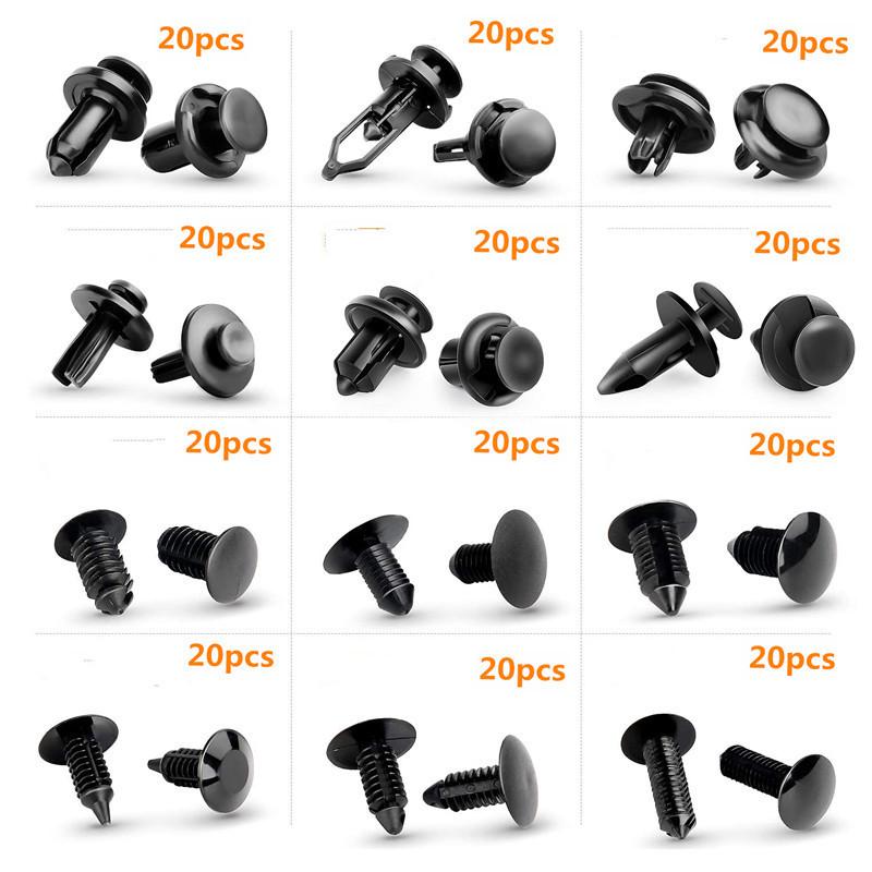 240pcs Boxed Snap Fasteners for Ford, Honda, Toyota Car Bumper Rivets