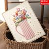 Pearl art canvas wall decoration bedroom living room pearl mosaic flower vase tulip bouquet floral embroidery wall art print