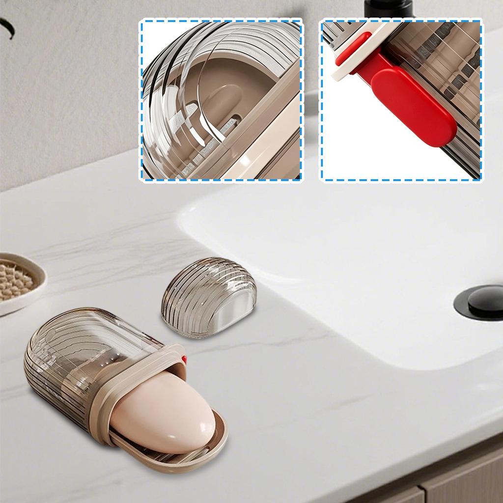 Travel Soap Box with Lid - Portable Draining Soap Holder for, Hiking, Gym and Daily Use