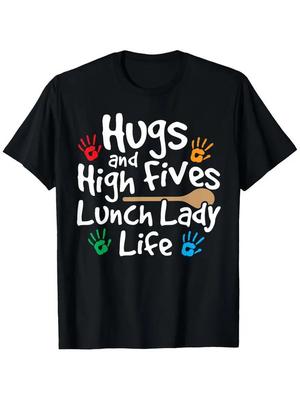 Lunch Lady Life Cafeteria-Mitarbeiter Kostüm - Lunch Lady T-Shirt, 100% Baumwolle, Fabr