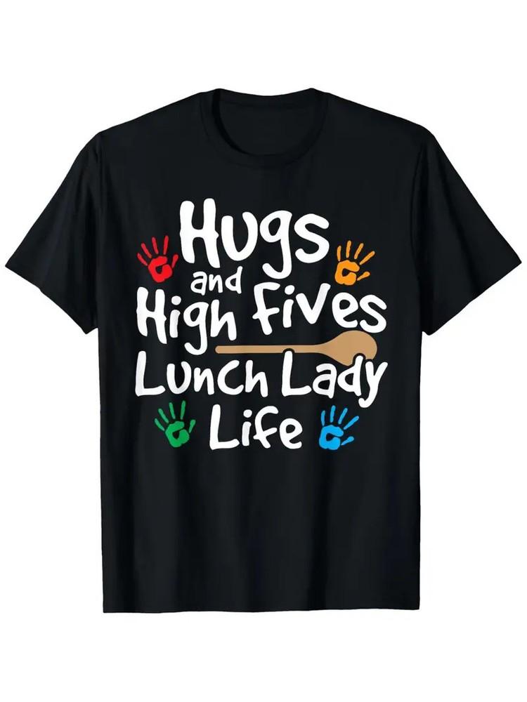

Lunch Lady Life Cafeteria Worker Costume - Lunch Lady T-Shirt, 100% Cotton, Fabr 4XL
