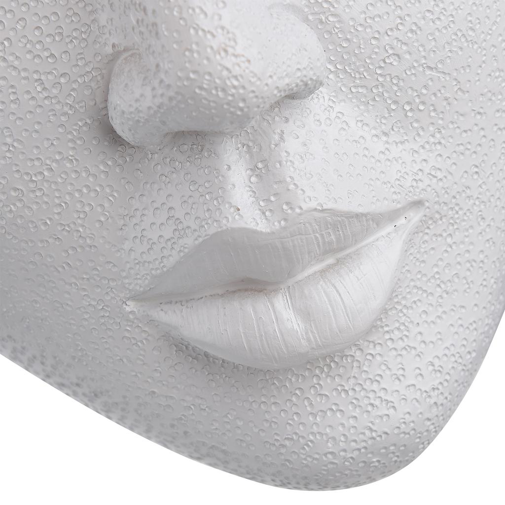 Flowerpot Resin Face Head Resin Wall Mounted for Indoor Outdoor Garden Decoration White