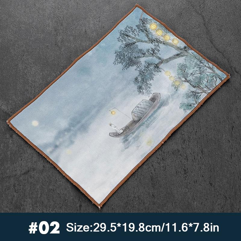 Chinese Style Absorbent Tea Towel Tea Ceremony Accessories Tablecloth Rag Classical Simple Style Tea Mat Ceremony Decoration Mat