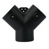 Black Plastic Y Connector for 60mm Internal Diameter Tube Connection