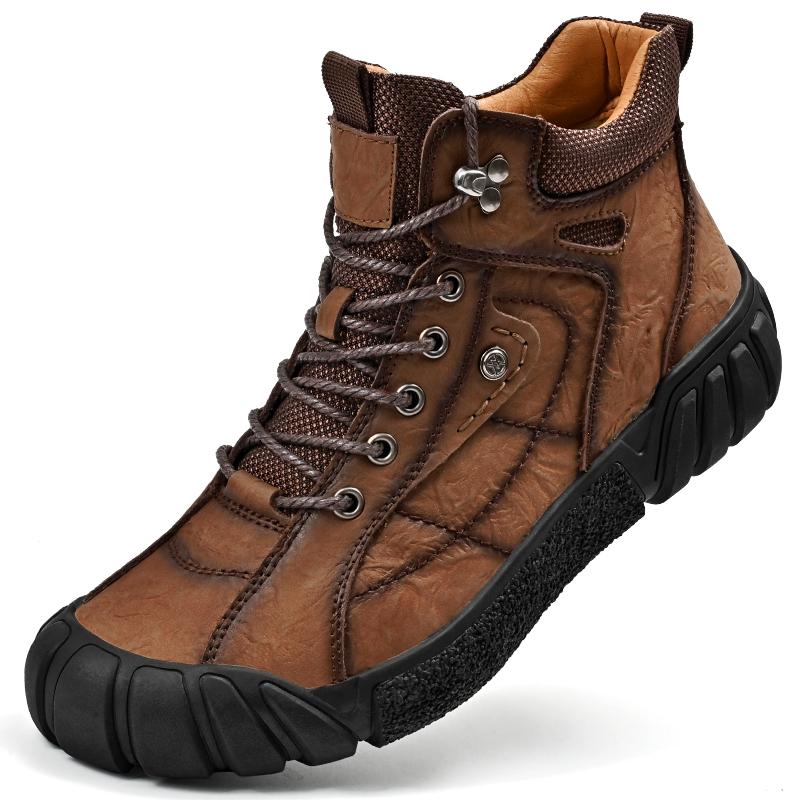 Men's Hip-top Genuine Leather Outdoor Hiking Shoes Casual Shoes
