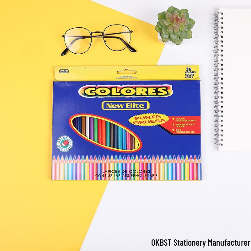 Oil-Based Colored Pencil Set for Children - Available in 12, 18, 24, and 36 Colors - Ideal for Elementary School Drawing