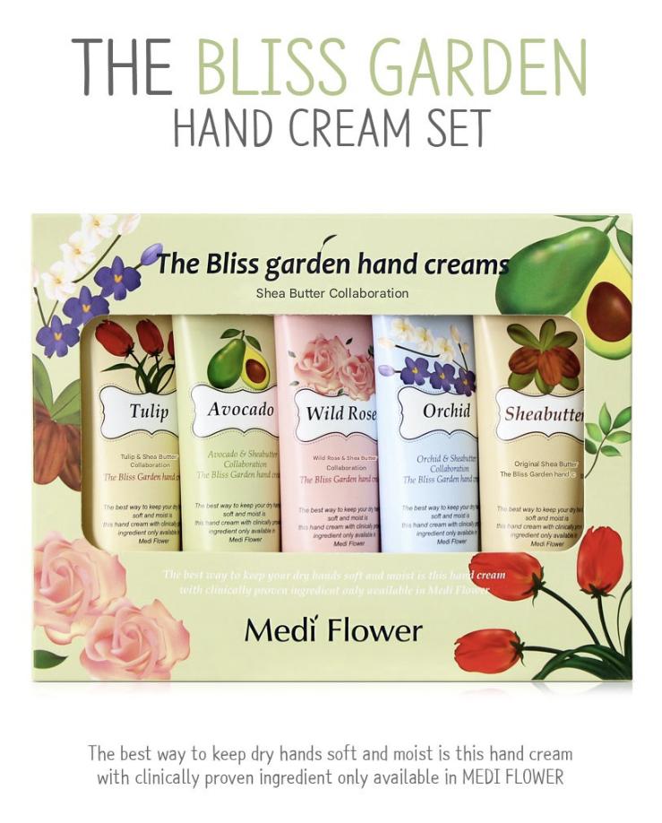 MEDI FLOWER The Bliss Garden Hand Cream 5-Piece Set + Gift Bag (250g)