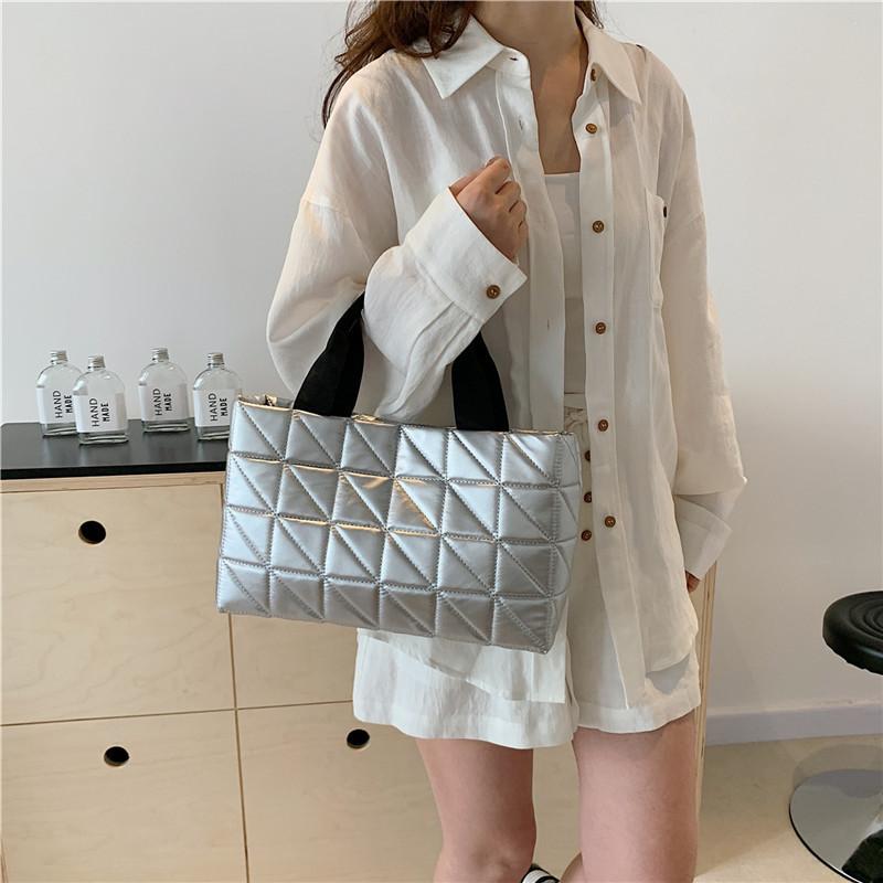 Stylish Chic Large Tote Bag For Women With Quilted Design And Pu Material In Brown And Black