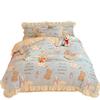 Floral Cartoon Milk Velvet and Lambswool Blanket Set - Thickened, Multifunctional Sofa Cover.