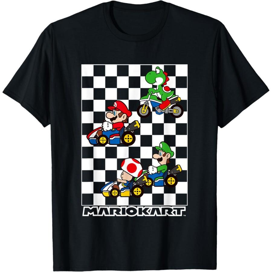 Mario Kart Racing Big Nintendo 4 Character Portrait T-Shirt S