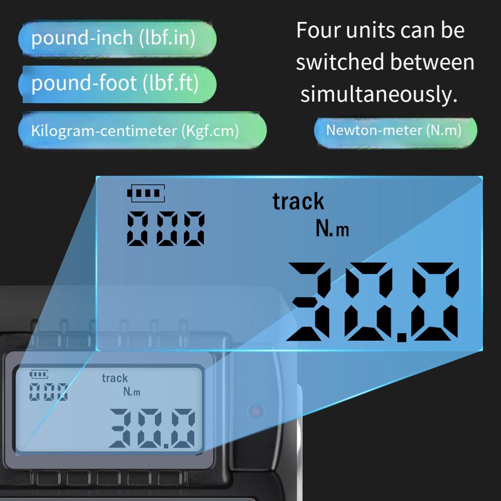 Automotive Torque Meter 340Nm Torque Tool Auto Repair 4 Unit Options Bidirectional Measurement LED Buzzer Alarm