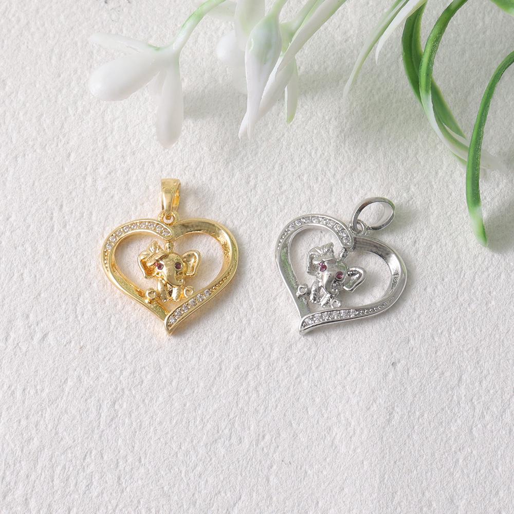 2026 Year of the Horse Heart-Shaped Diamond Elephant Pendant Necklace - Luxury Valentine's Day Gift