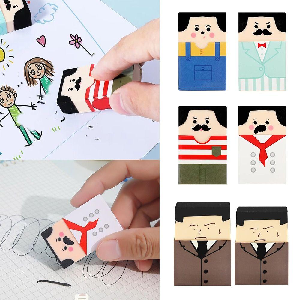 Cute Cartoon Pencil Eraser Bald Man Rubber Eraser Cute Bald Man Eraser Students Gift