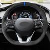 DIY Black-blue Line Steering Wheel Leather Cover For Hyundai Santa Fe -