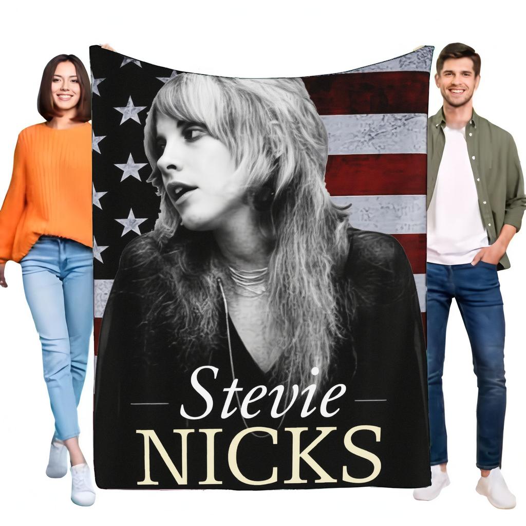 Stevie Nicks American Flag Po Blanket Tapestry Soft Throw Fabric Decorative Item With Bold White And Yellow Text, Perfect For