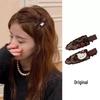 Cherry Leopard & Gingham Bow Hair Clips – 2-Piece Korean Style Vintage Accessory for Autumn/Winter