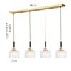 Suspension Green Stripe Glass Chandelier E27 Restaurant Pendant Light For Dining Room Kitchen Cafe Bedside Hanging Lamp Fixtures