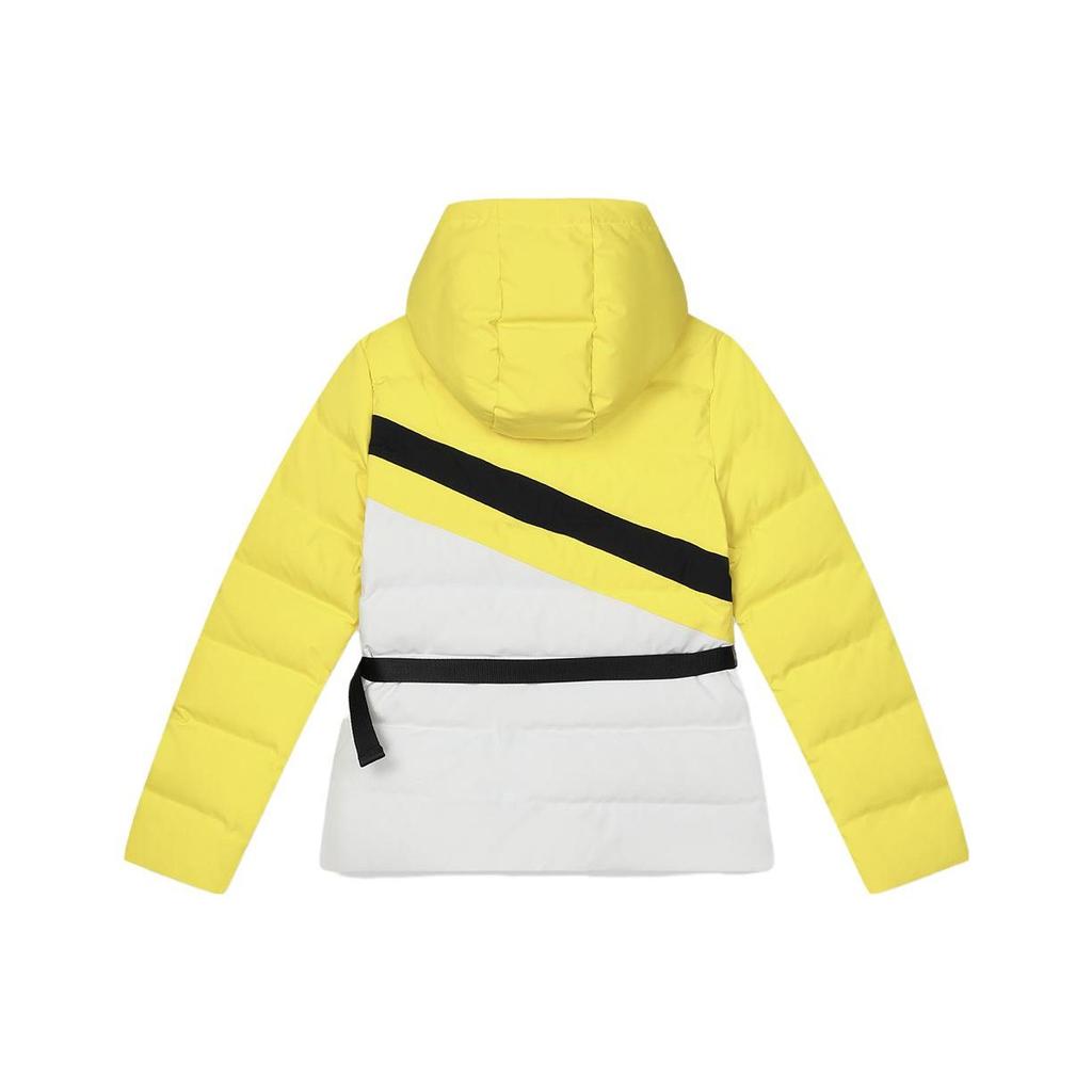 Fila Color Block Hooded Casual Jacket Down Coat Women Jackets Light-Yellow F11W349925F-YE