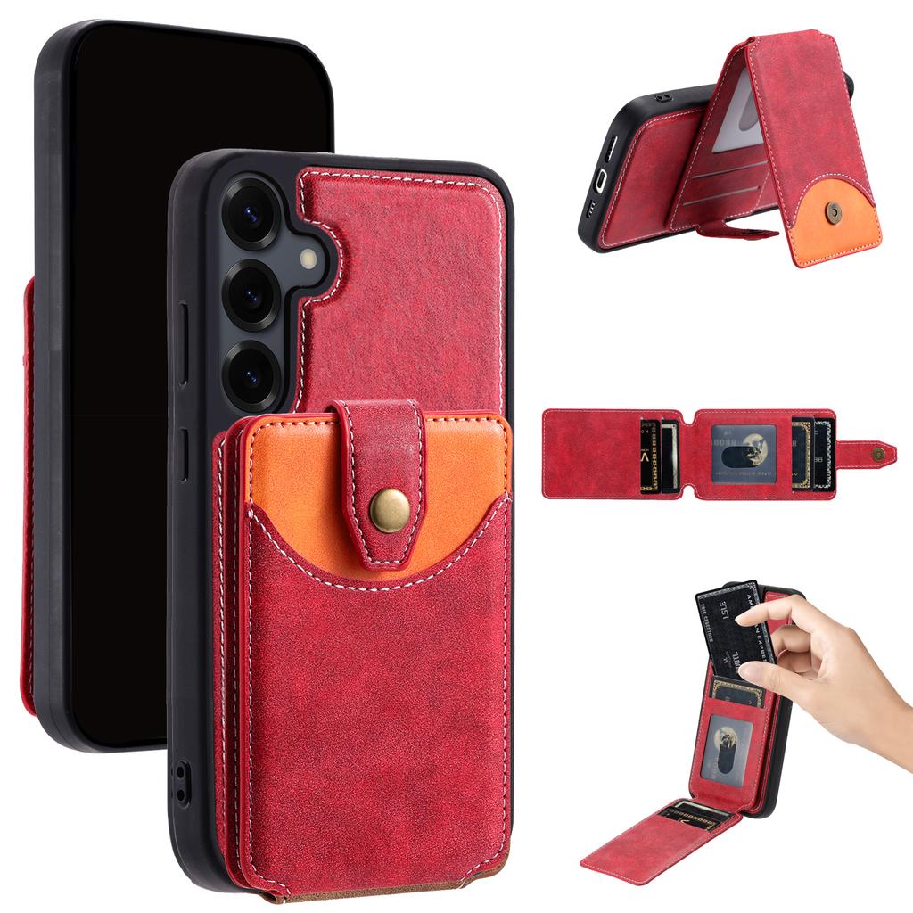 2 in 1 Detachable Magnetic Cards Solt Wallet Leather Case For Samsung Galaxy S25 Ultra S24 Plus S23 A16 A36 A56 Vertical Cover