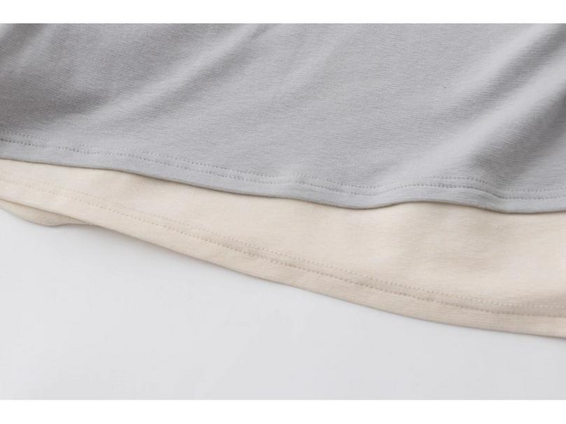 Women's Retro Color Block Two-Piece T-shirt: Slimming Base Layer for Spring/Autumn