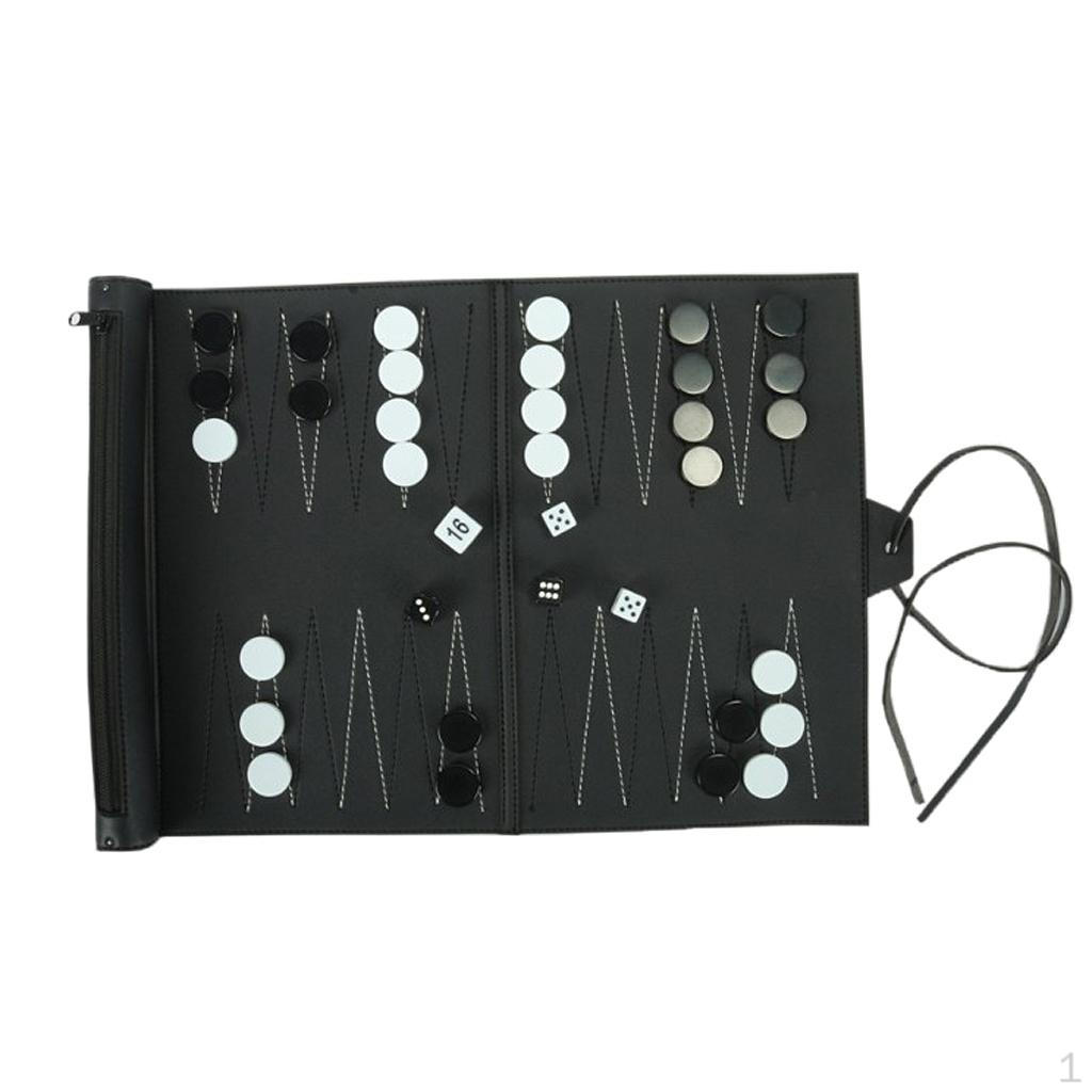 Travel Recreational Roll-Up Tournament Backgammon Board Game For Adults Kids