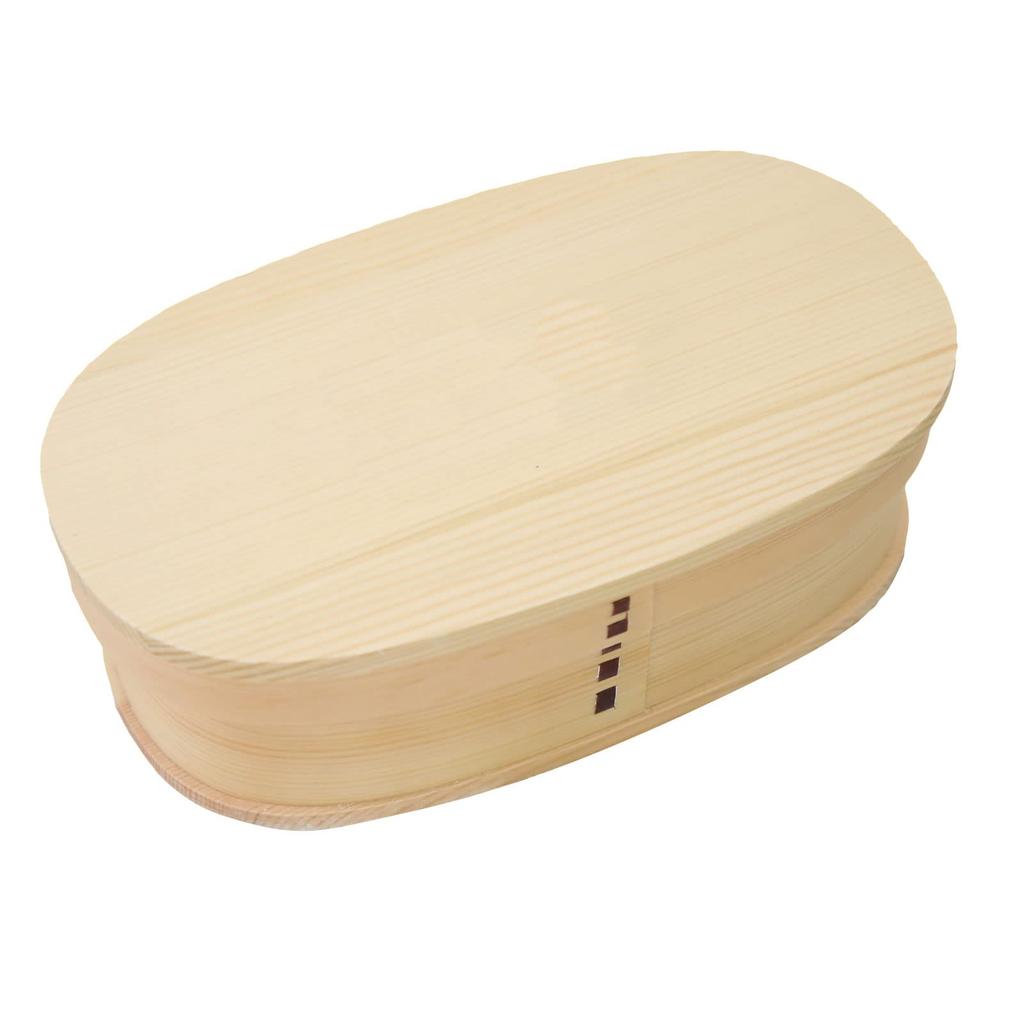 Magewappa Bento Single 570cc Box, Oval, Plain, Tier, White,