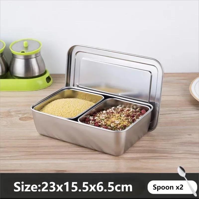 Edelstahl Gewürzbox Gewürz Salz Zucker Boxen mit Deckel Haushalt Küche Gewürz Aufbewahrungsbehälter Küchenzubehör
