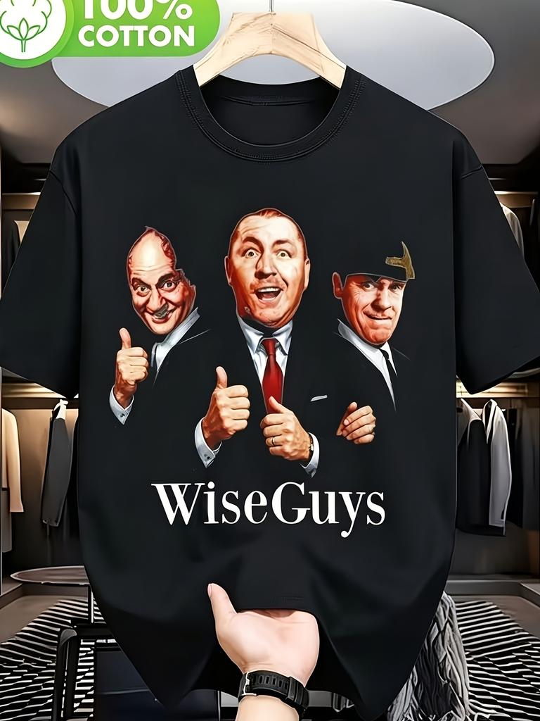 Men'S And Women'S Wiseguys Thumbs Up Trio Unisex 100% T-Shirt, Soft, All-Season Casual Streetwear Essential, All-Match All-Season