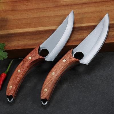 4CR13 Stainless Steel Rosewood Handle Kitchen Boning Knife Butcher Outdoor Portable Grilled Meat Slicing Knife