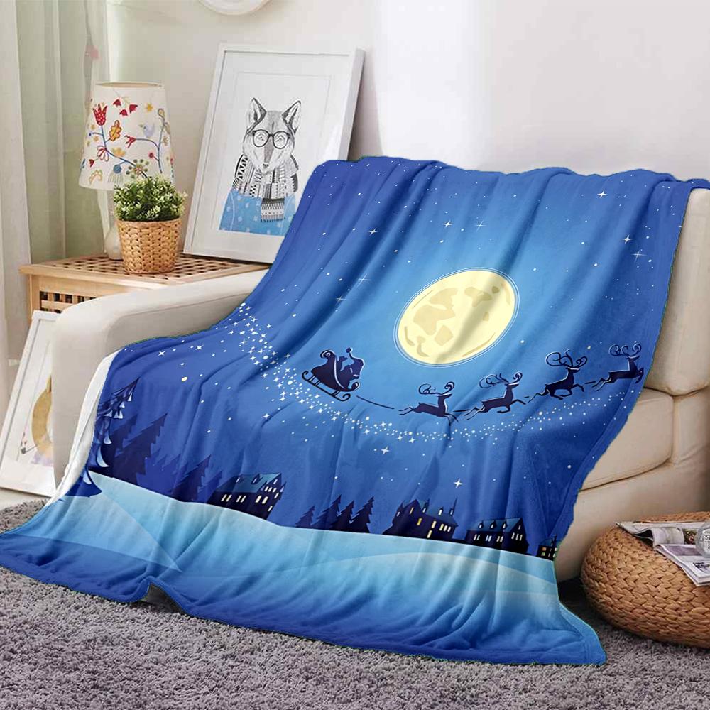 1Pc Winter Snowflakes Blanket Soft Throw Blanket For Home Bedroom Bed Sofa Travel Office Solid Christmas Blanket