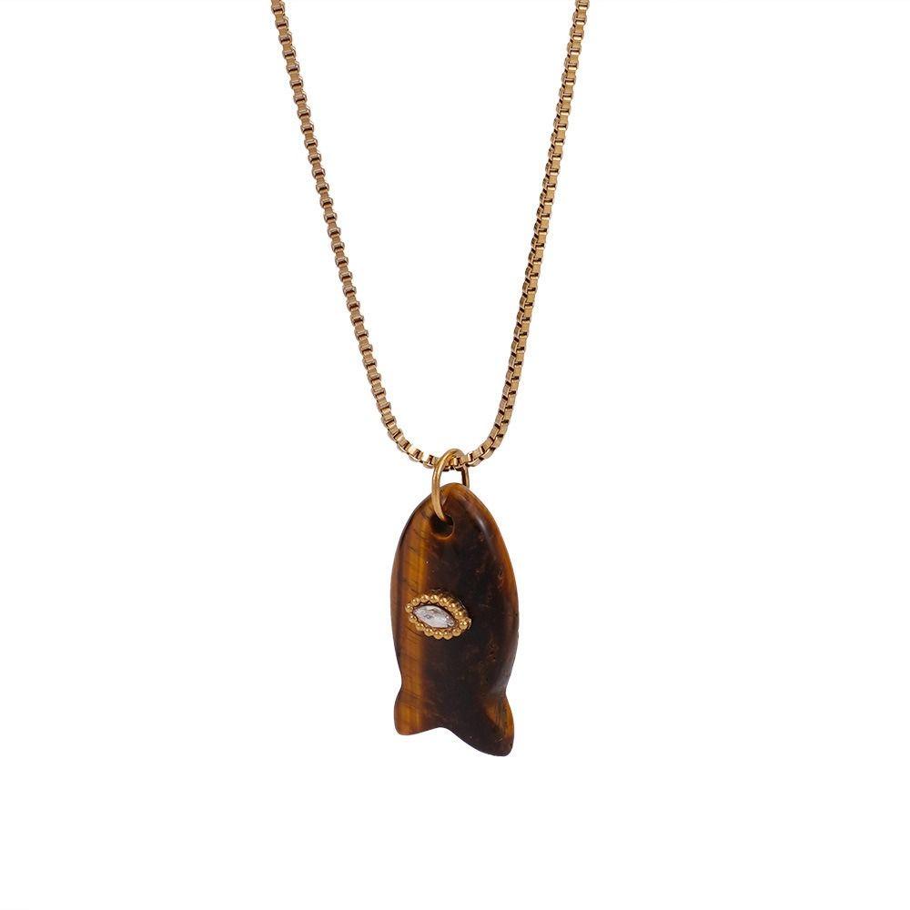 Jewelry Fish Pendant Necklace Bohemia Childishness Chain Choker Mini Fish Necklace  Vacation